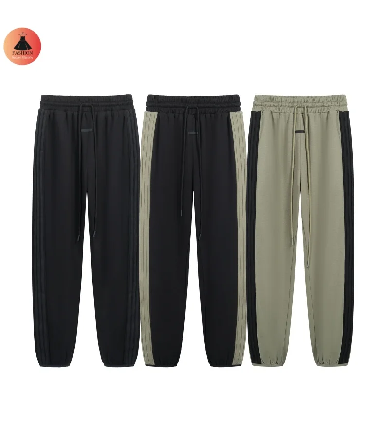 FOG-Pantalon de survêtement rayé décontracté pour hommes et femmes, pantalons de survêtement de haute qualité avec étiquettes, marque de couleur