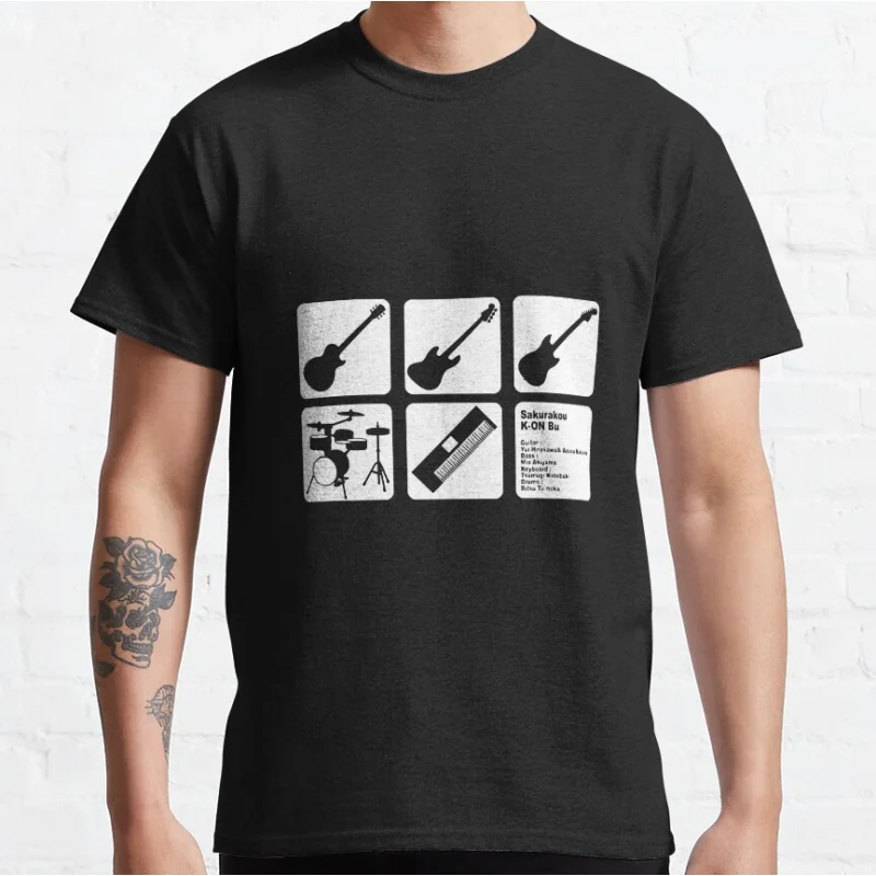

Sakurakou Kawaii Anime girls K-ON! Cute Manga otaku Short-sleeve crewneck T-shirt for men large size Adult Tops S-6xl