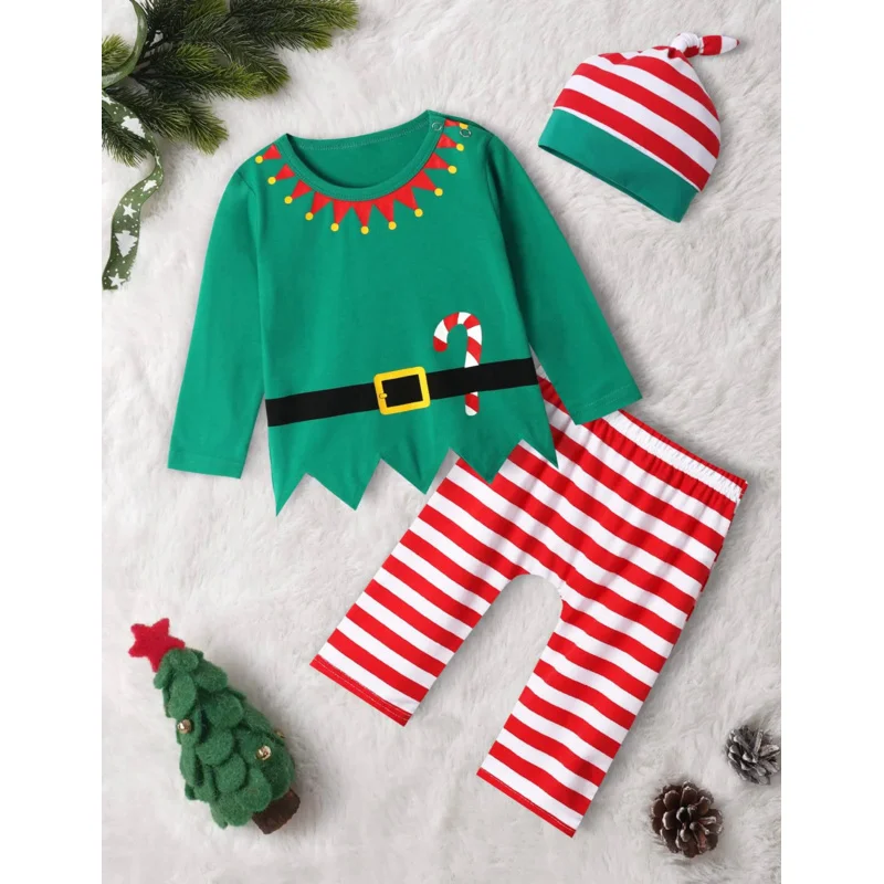 Conjunto de ropa de Navidad para bebés, traje de piloto para niño, ropa infantil de Halloween, ropa de Cosplay divertida, Tops, pantalones, sombrero