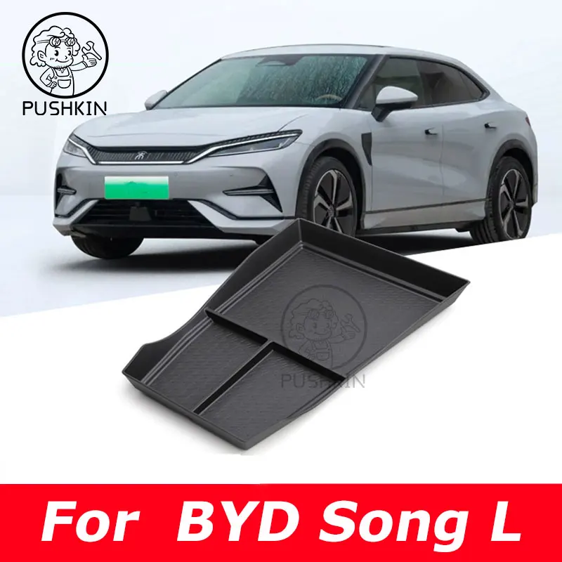 For BYD Song L EV 2024 2025 Car Styling Center Console Organizer Storage Interior Armrest Storage Box Auto Modified Accessories