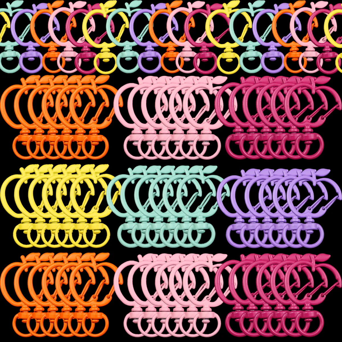 5 ~ 20Pcs Bunte Apfel-Förmigen Gemalt Schlüsselbund Frühling Schnalle Für Handy Kette Nette Schlüssel Ring Diy Schmuck machen Zubehör