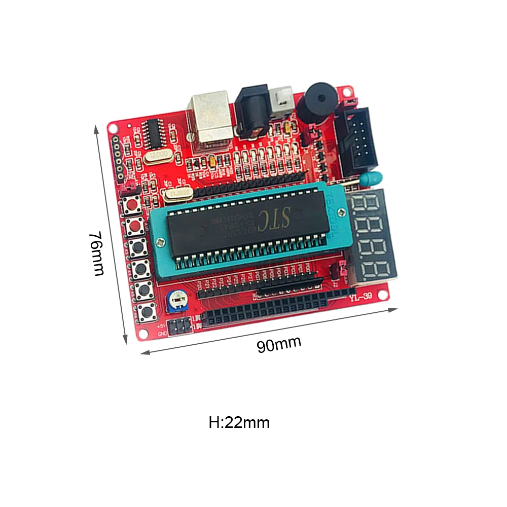 STC89C52 Development Board C51 USB Programmable 8051 MCU Controller System Board Industrial Grade Microcontroller