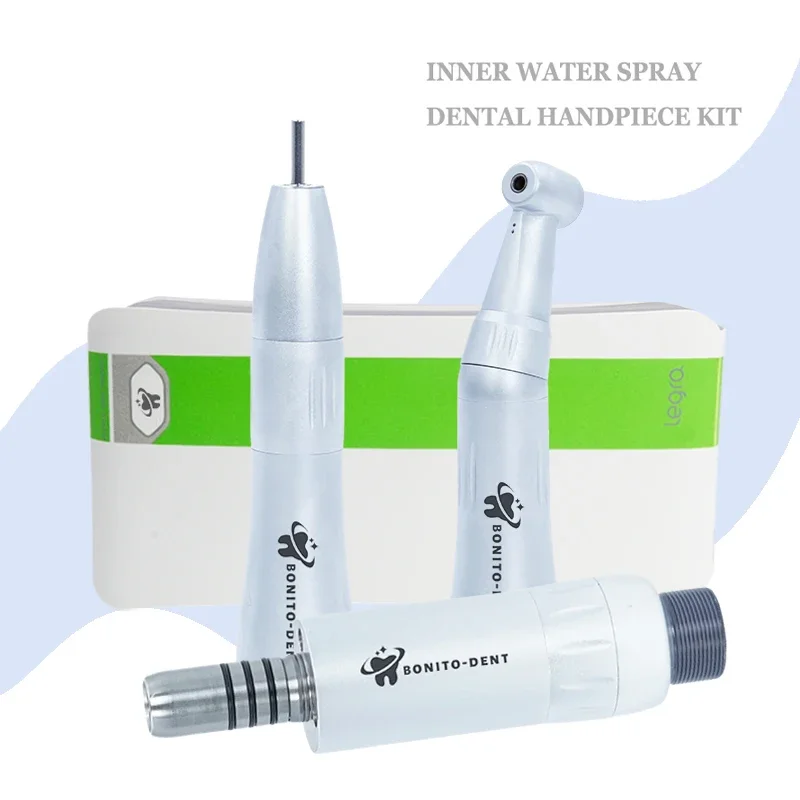 

den tal Air Turbine Inner Water Spray Low Speed Handpiece Kits Push Button Contra Angle Handpiece Air Motor Micromotor Handpiece