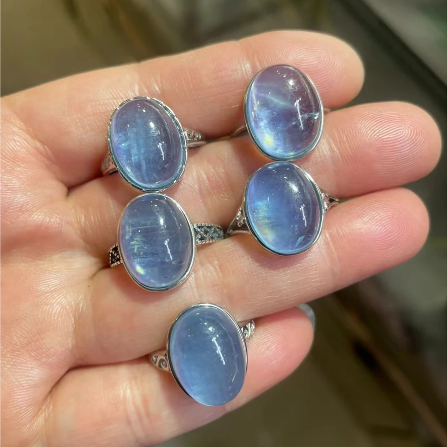 

Unit One Piece Natural Blue Aquamarine Crystal Healing 925 Silver Gemstone Jewelry Gift