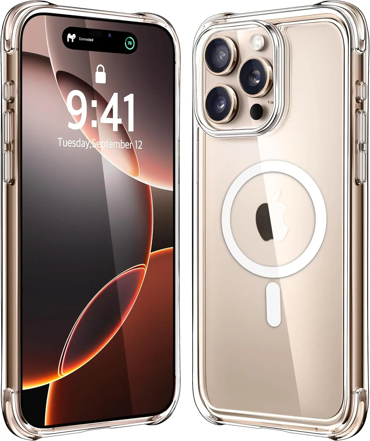 Transparant magnetisch hoesje voor iPhone 17 16 Pro Max 15 14 Plus Draadloos opladen Cover 13 12 Mini 17 Air Magsafe beschermhoes