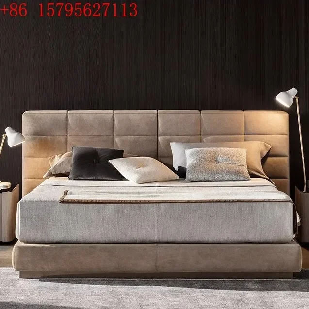 Italian minimalist widescreen bed large flat matte cloth