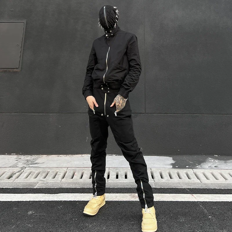 

NIGO черные рабочие брюки на молнии, повседневные свободные трендовые брюки Four Seasons, мужские брюки High Street FHDX # NGTOP11284