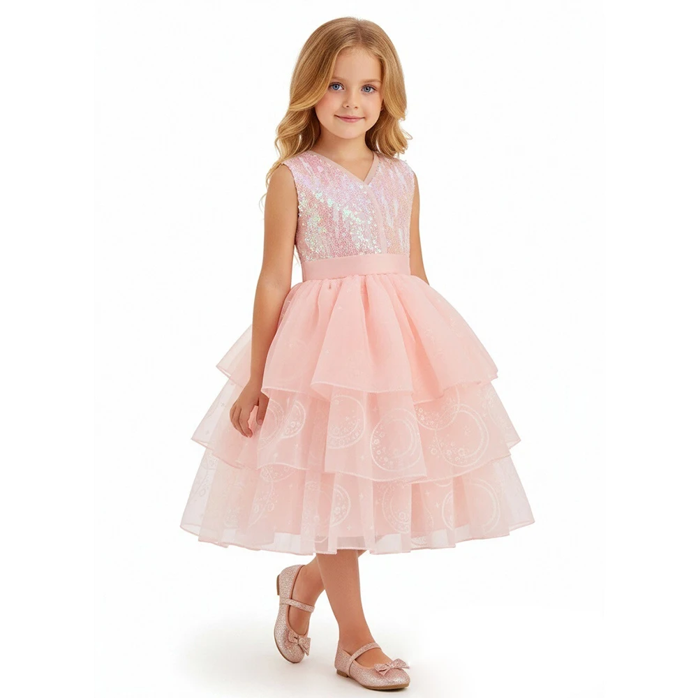 فستان Glinda فساتين الأميرة بدون أكمام ترتر تول توتو فستان متعدد الطبقات منتفخ تنورة عيد الميلاد والهالوين وحفلات أعياد الميلاد