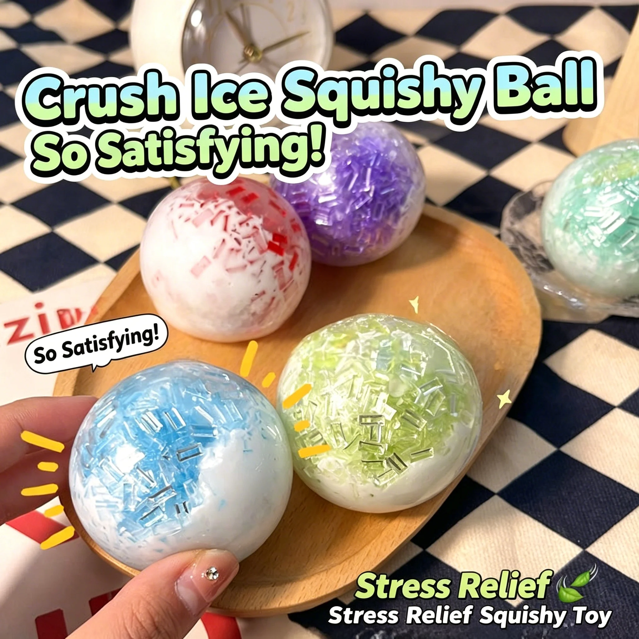 Ice Cheese Handmade Ball Squishy Toy Multi Color Soft Squeeze Fidget Toy Stress Relief ASMR Decompression Desktop Prank Ornament