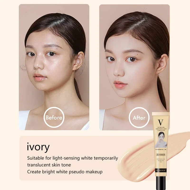 3 Colors Liquid Foundation Cream Cover Acne Waterproof Lasting Oil-control Base Cream Makeup Moisturize Matte Concealer Cosmetic