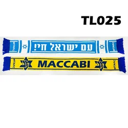 145*18 cm Size Maccabi MTAFC Scarf for Fans Double-faced Knitted TL025