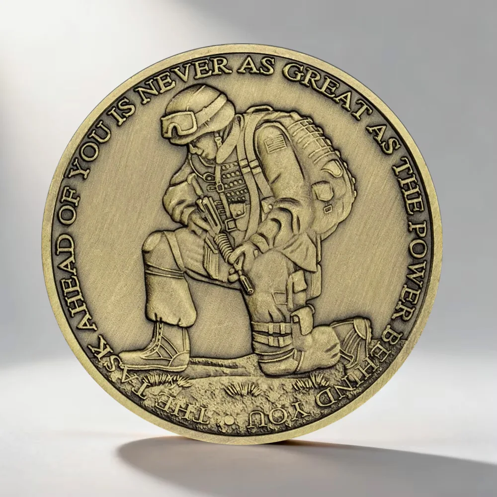 United States Army Soldier Ephesians Prayer Commemorative Coin Veteran Copper Plated Collectible Coin