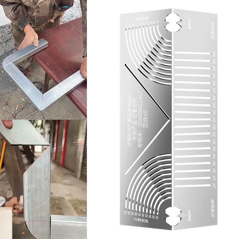 

Angle & Arc Marking Tool, Adjustable Linear Arc Dual-Purpose Scriber Marking, Welding Square Pipe Marking, Metal Marking Tool