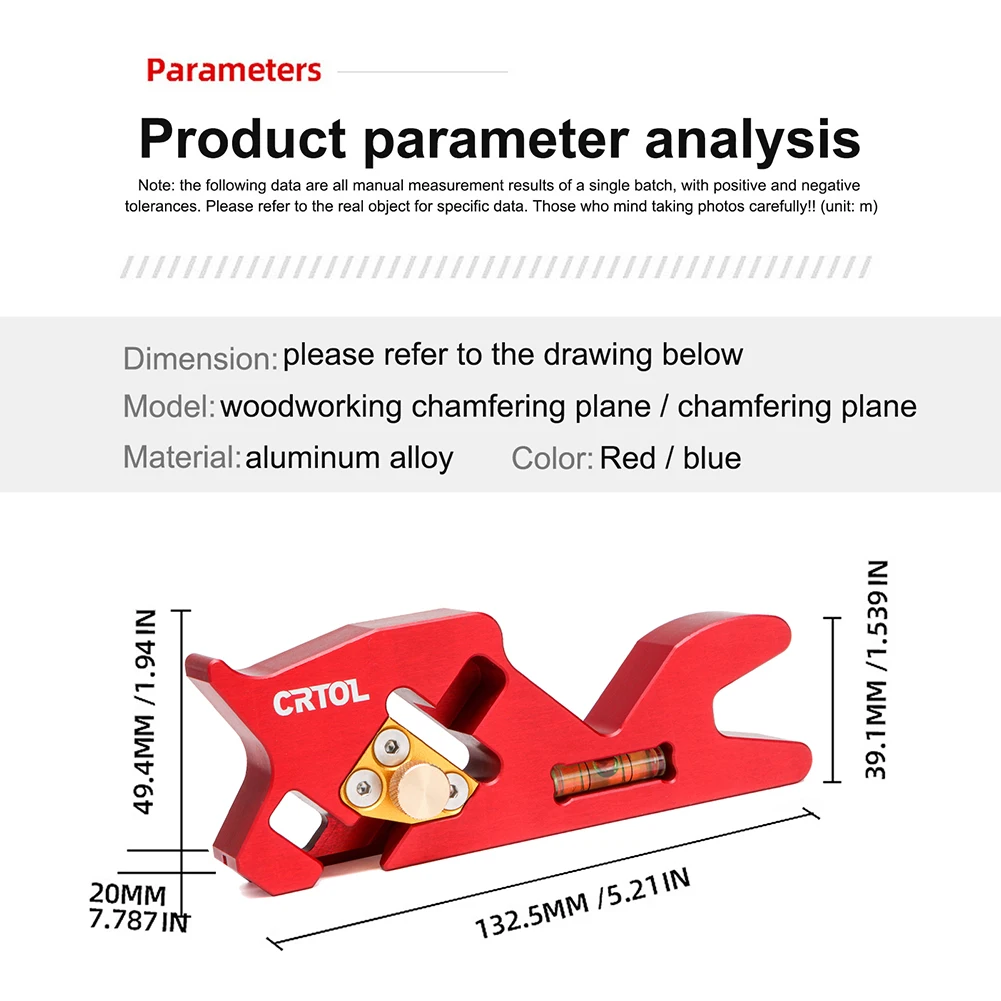 CRTOL pialla angolare manuale per bordi in legno filetto smussato a 45 gradi 1/4 smussatura arrotondata smussatura e rifilatura con testa di taglio