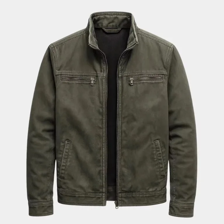 Men Coat Full Sleeve Stand Collar Work Casual Jackets Long Sleeve Y2k Streetwear Vintage Solid Cargo Jacket 2026 Autumn Winter