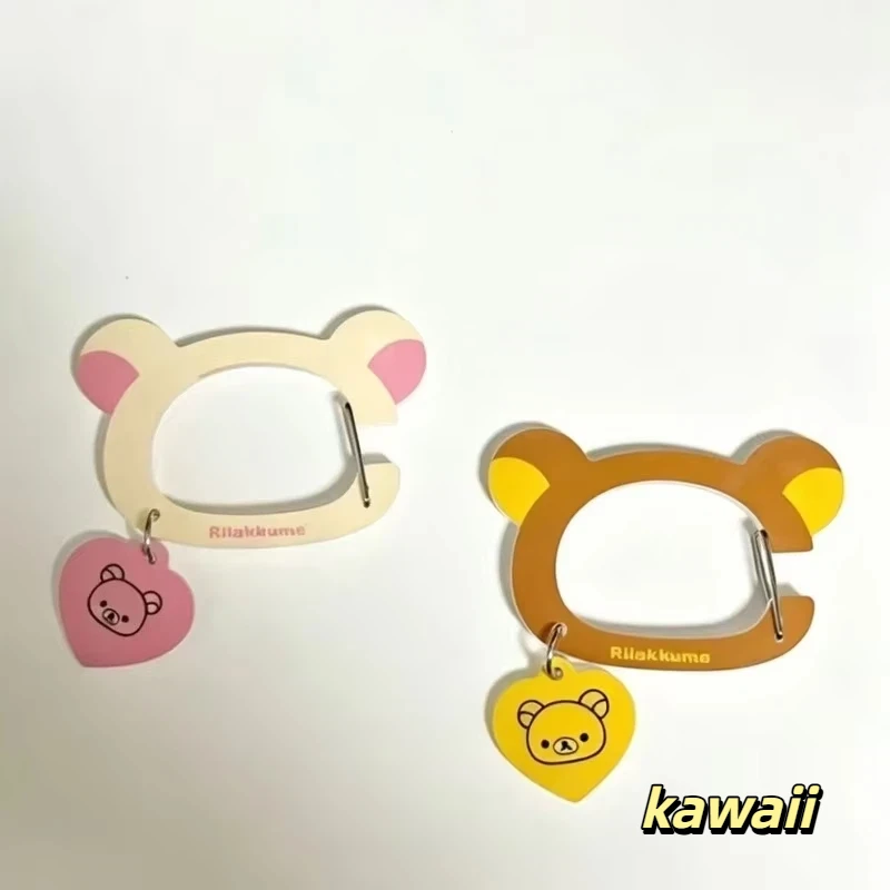 New Rilakkuma Carabiner Keychain Bear Shaped High Aesthetic Creative Backpack Decor Pendant Exquisite Gift Friends Bag Charms