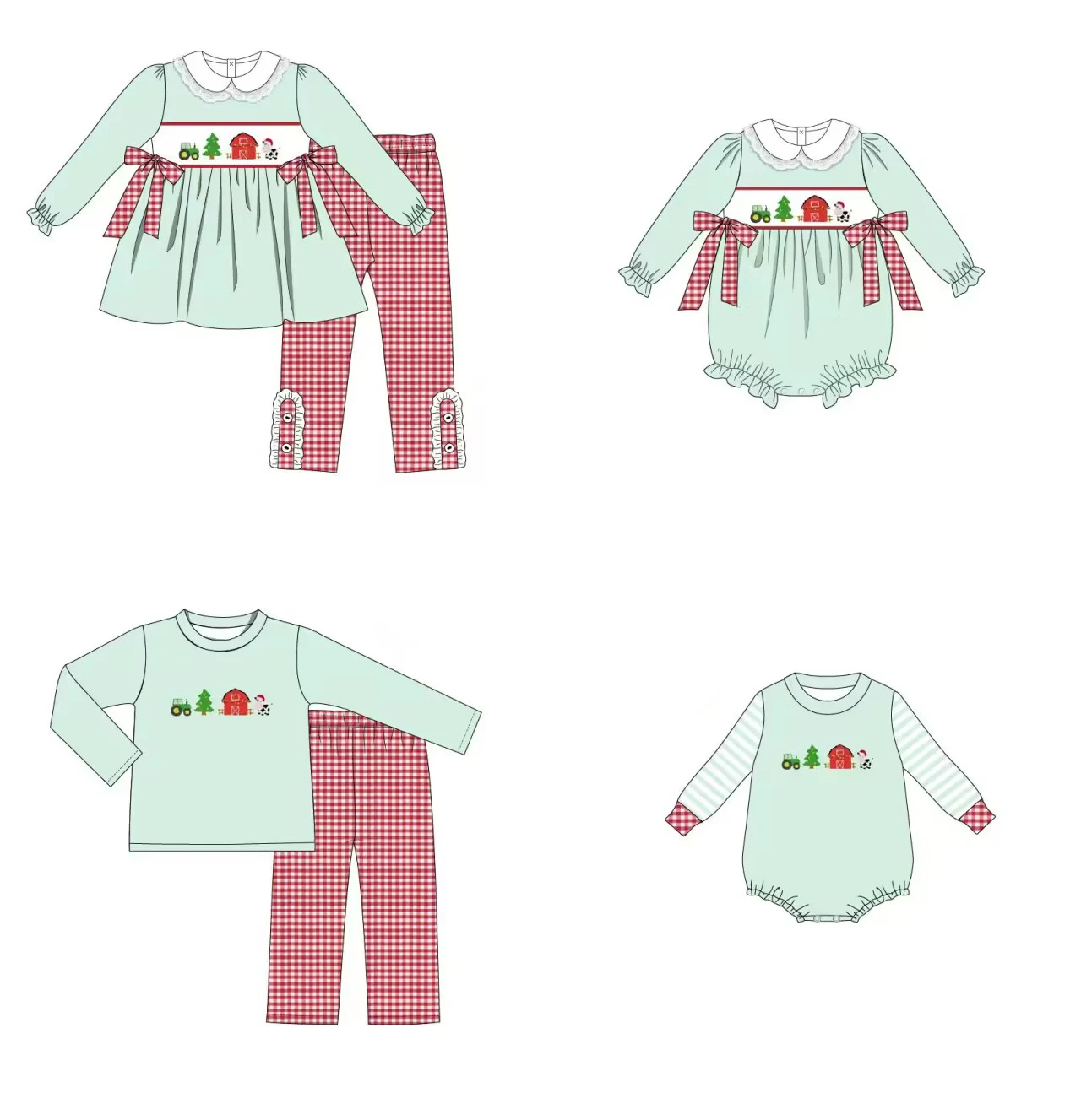 

Farm Style Toddler Baby Clothes Long Sleeve Long Pants Set Newborn Romper Kids Boys Clothes Girls Outfits Sets