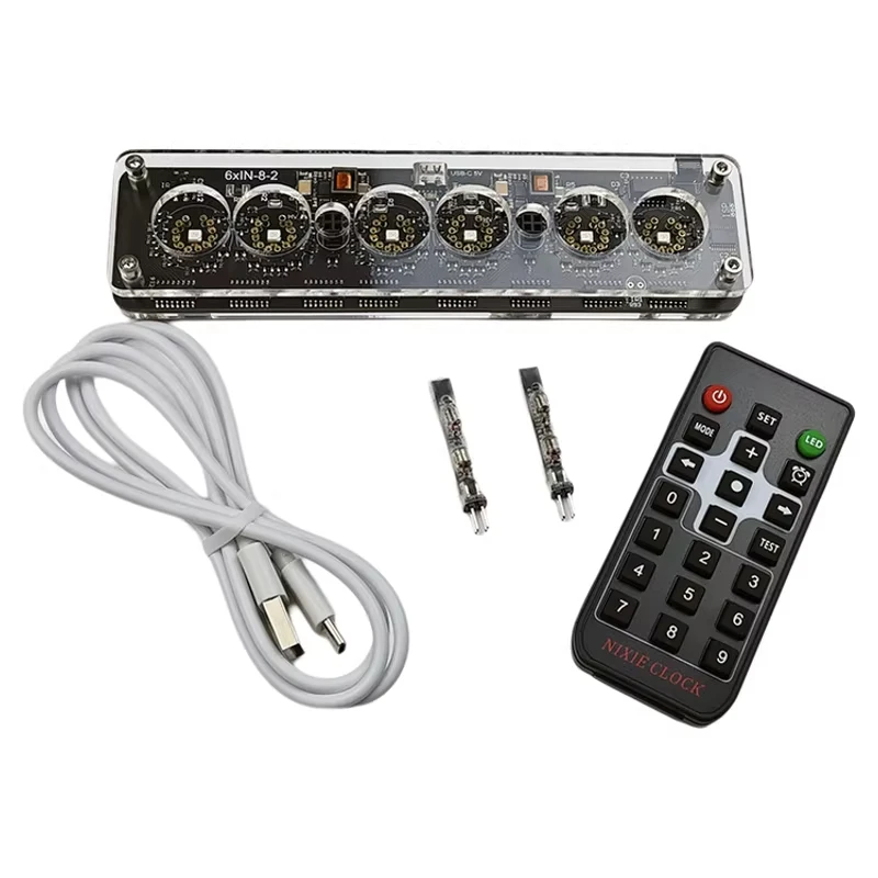 

Настольные часы с 6-позиционными лампами Nixie (6slotin-8-2)