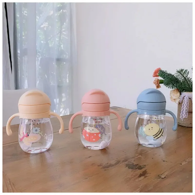 

1pc Baby Water Straw Cute Anti-Choking Kindergarten Children With Gravity Ball Duckbill Infant Drinking Cup