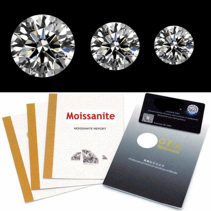 Großhandel D-Farbe Moissanit-Stein Lose Edelsteine VVS1 Runder Schliff Positiver Test mit Zertifikat – Detail 8