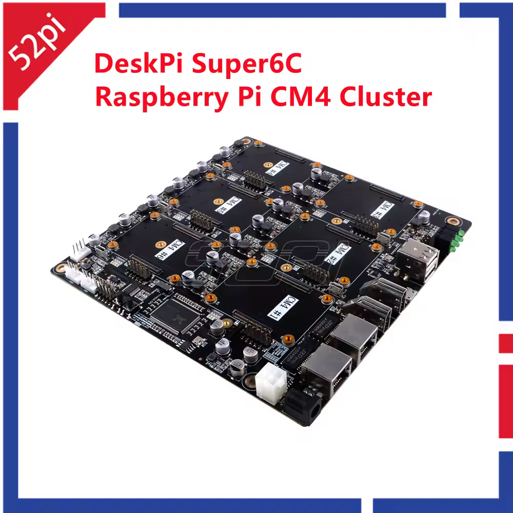 52Pi Novo DeskPi Super6C Raspberry Pi CM4 Cluster Carrier Mini-ITX Board 6 RPI Compatível CM4 Suportado