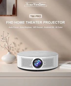 Touyinger T60 프로 자동 초점 풀 HD 30000 루멘 1080P 프로젝터, 4K 5G 와이파이 홈 시어터 시네마 비머용