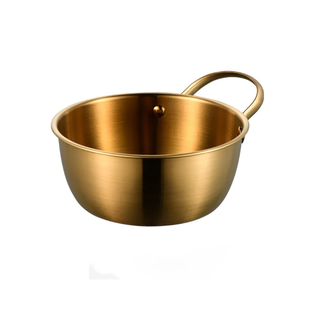 

Multi-purpose Heat-resistant Korean Ramen Pot Thickened Single Handle Mixing Pot Stainless Steel Food Containers Cooking