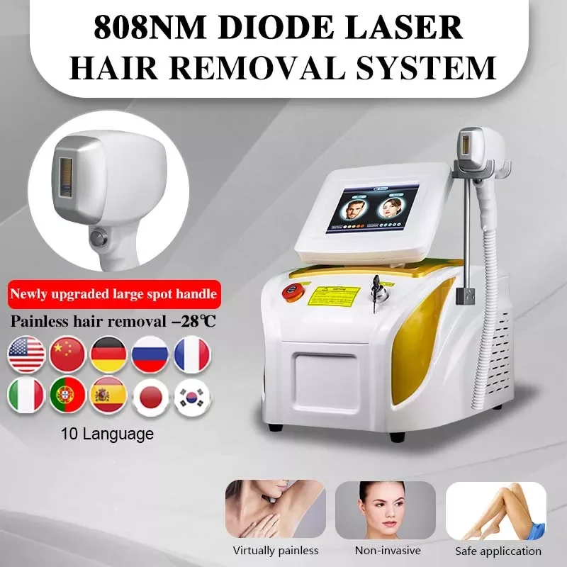 

Free Shipping Newest Powerful Portable 1200w 808nm Diode Laser Machine For Hair Removal & Skin Rejuvenation Hair Removal Machine