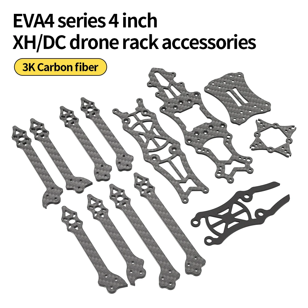 EVA4 Parts FPV Racing  Drone All Carbon Fiber DC XH Rack Accessories