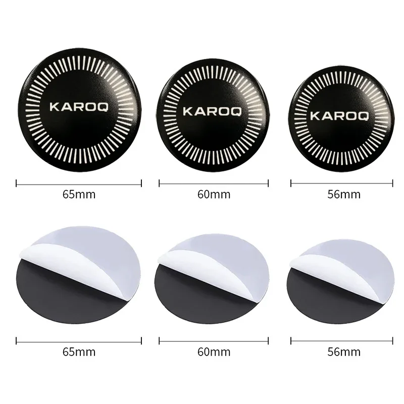 4pcs 56/60/65mm Alloy Car Wheel Hub Center Stickers for Skoda KAROQ Logo Citigo Fabia KAMIQ KODIAQ OCTAVIA RAPID Superb Yeti