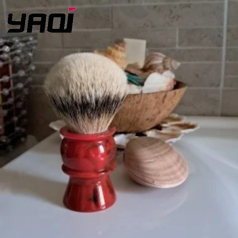 pinceaux-a-raser-pour-hommes-2026-yaqi-24mm-100-poils-de-blaireau-silvertip-avec-manche-en-resine-rouge