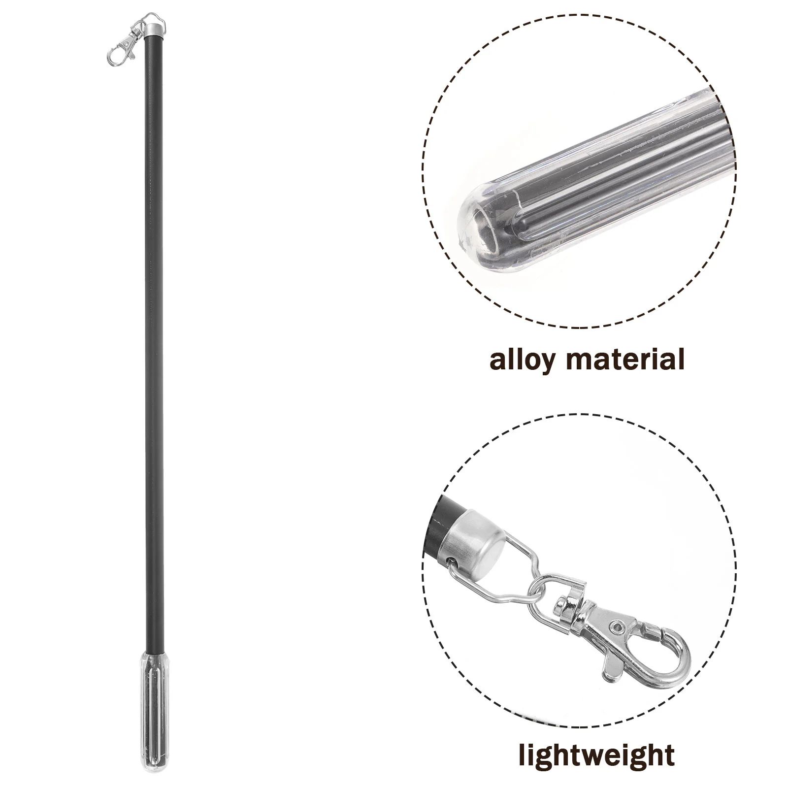 Aluminum Curtain Pull Rod Metal Snap 21.8 Inch Push Wand Drapery Grommet Curtains Blind Opener Stick Versatile Drapery