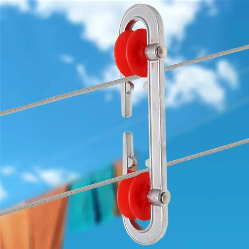 Hot Selling-Weatherproof Aluminum Clothes Line Tensioner Separator Outdoor Small Clothesline Tool Laundryline Pulley,Weatherproo