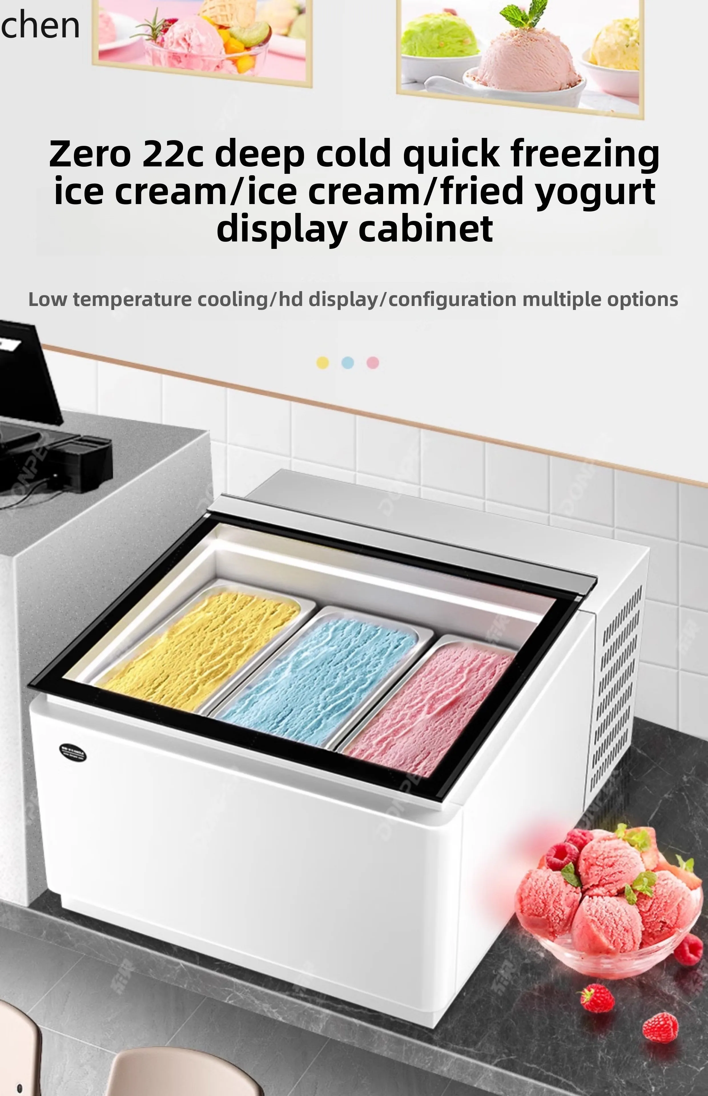 Vetrina per gelato ZML Armadietto per gelato congelato Armadietto per gelato allo yogurt fritto con taglio spesso