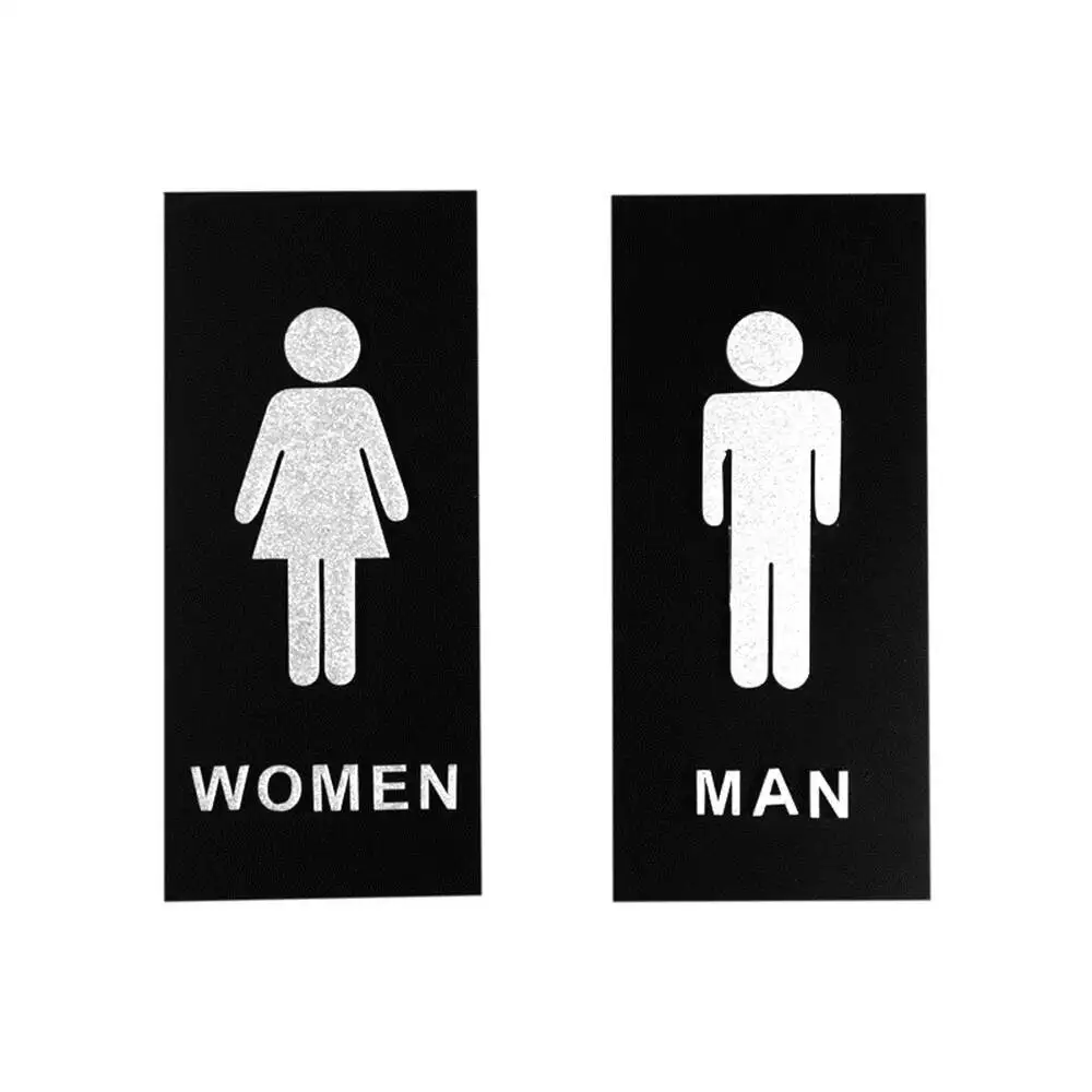 

1sets Acrylic Toilet Sign Door Toilet Wc Sign Wall Sticker Signage Board Men Women Signage Board Wall Mounted Washing Room Sign