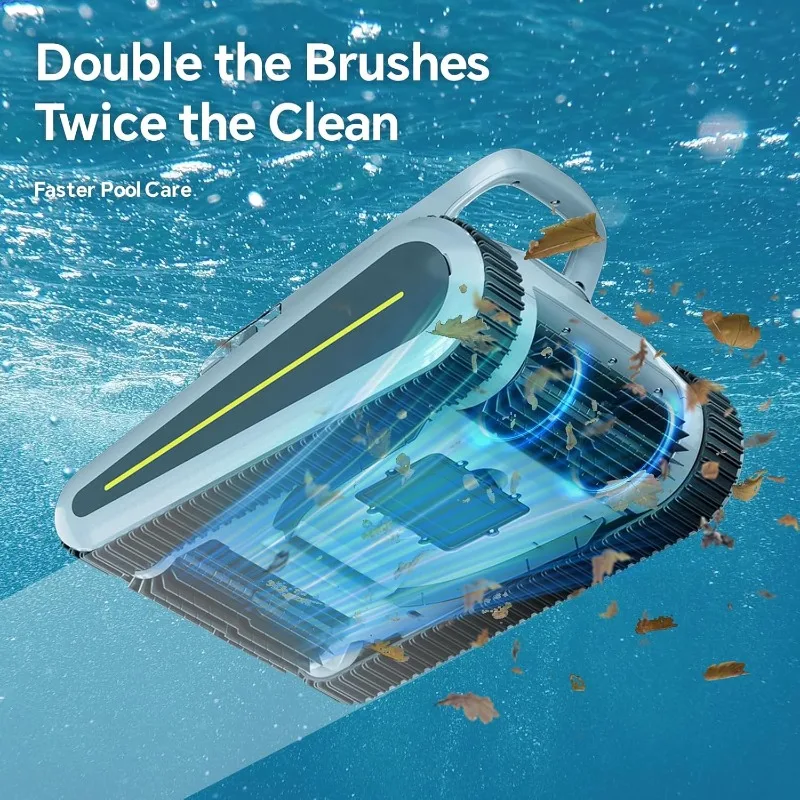 Cordless Robotic Pool Cleaner -Pool Vacuum 180W Brushless Motor, 45,000Pa Suction, Wall Climbing, Sonar Navigation
