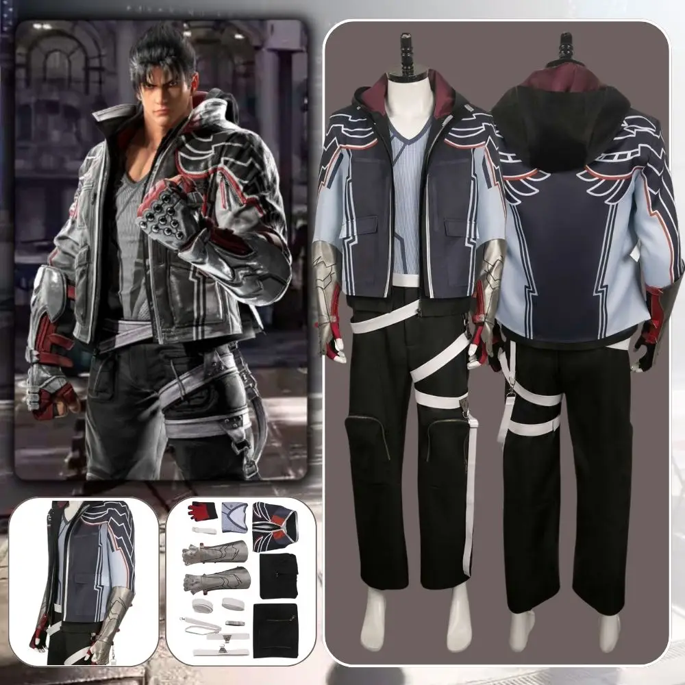 Jin Kazuma Lam Ken 8 Cosplay Costume pour hommes adultes, déguisement, manteau, pantalon, tenue de jeu de rôle, Halloween, carnaval, vêtements de fête