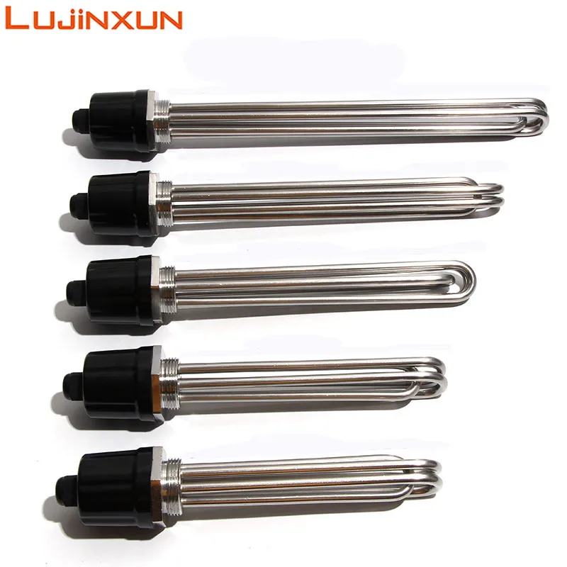 Lujinxun Full 304 Stainless Steel Water Heating Element 1 1/4" Electric Immersion Heater for Solar Water Tank 220V 380V