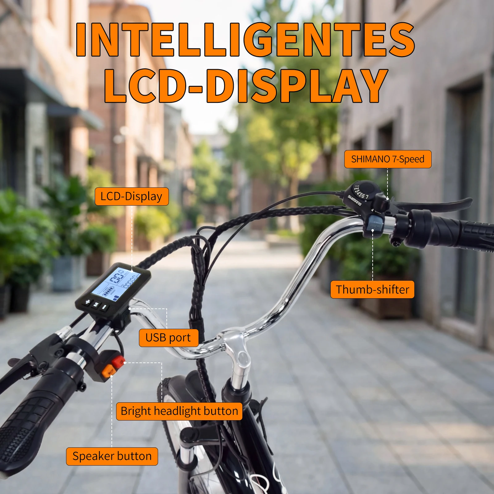 Triciclo Eléctrico SMARTRAVEL M300 36V 15AH, Neumáticos de 24x2.125 pulgadas, 7 Velocidades, Modo de Asistencia para Adultos, Autonomía de 40-60 km, Bicicleta de Montaña, Motor sin Escobillas, Batería de Litio Extraíble, Frenos de Disco, Bicicleta Eléctrica para Desplazamientos Urbanos Diarios y Uso Todoterreno, Envío Gratuito