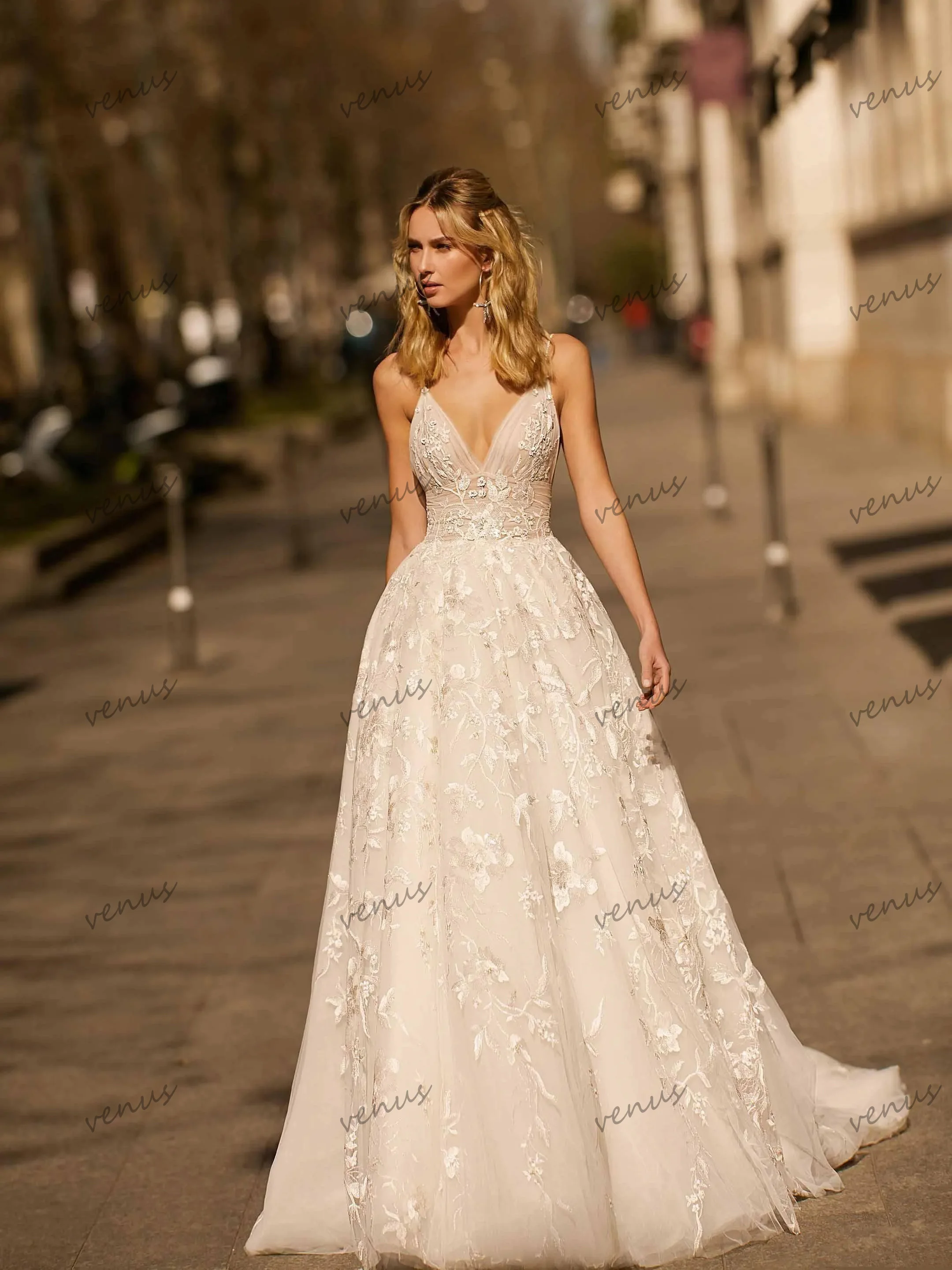 Graceful Wedding Dresses Sweetheart Bridal Gowns Lace Appliques A-Line Sexy Robes For Formal Party Sleeveless Vestidos De Novia