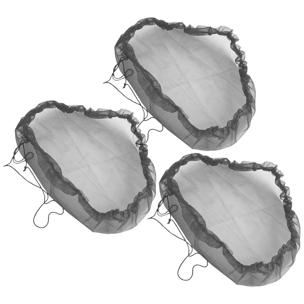 

3pcs Rain Barrel Cover Drawstring Mesh Net For Outdoor Water Bucket Protection Leaves Debris Small Animals Black Garden Tank