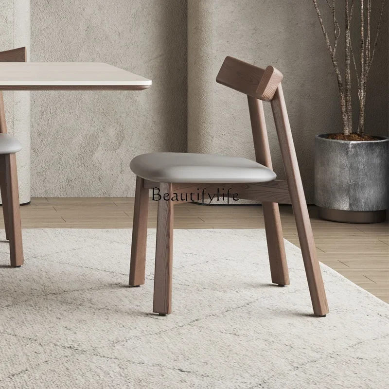

LD33Nordic solid wood dining chair ancient French retro simple modern style