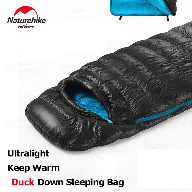 Naturehike CW400 Sleeping Bag Winter 750FP Duck Down Hooded Sleeping Bag Single Camping Waterproof Ultralight