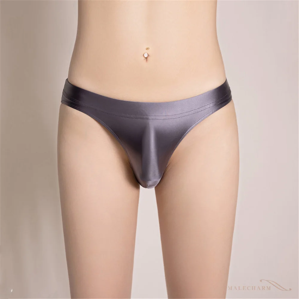 Sexy Shiny Thong Briefs Unisex Low Waisted Breathable Panties Allure Lingerie Exotic Underwear Elastic Ladies Underpants