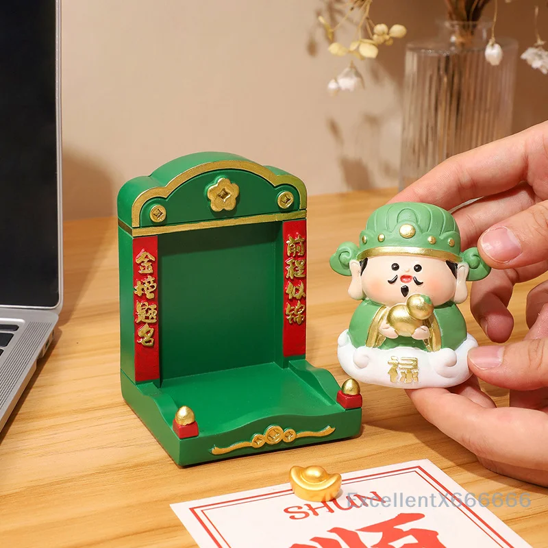 Mini Buddhist Niche Small Buddha Altar Tabletop Decoration Display Stand Mini Shrine For Bookshelf Office Table Home Living Room