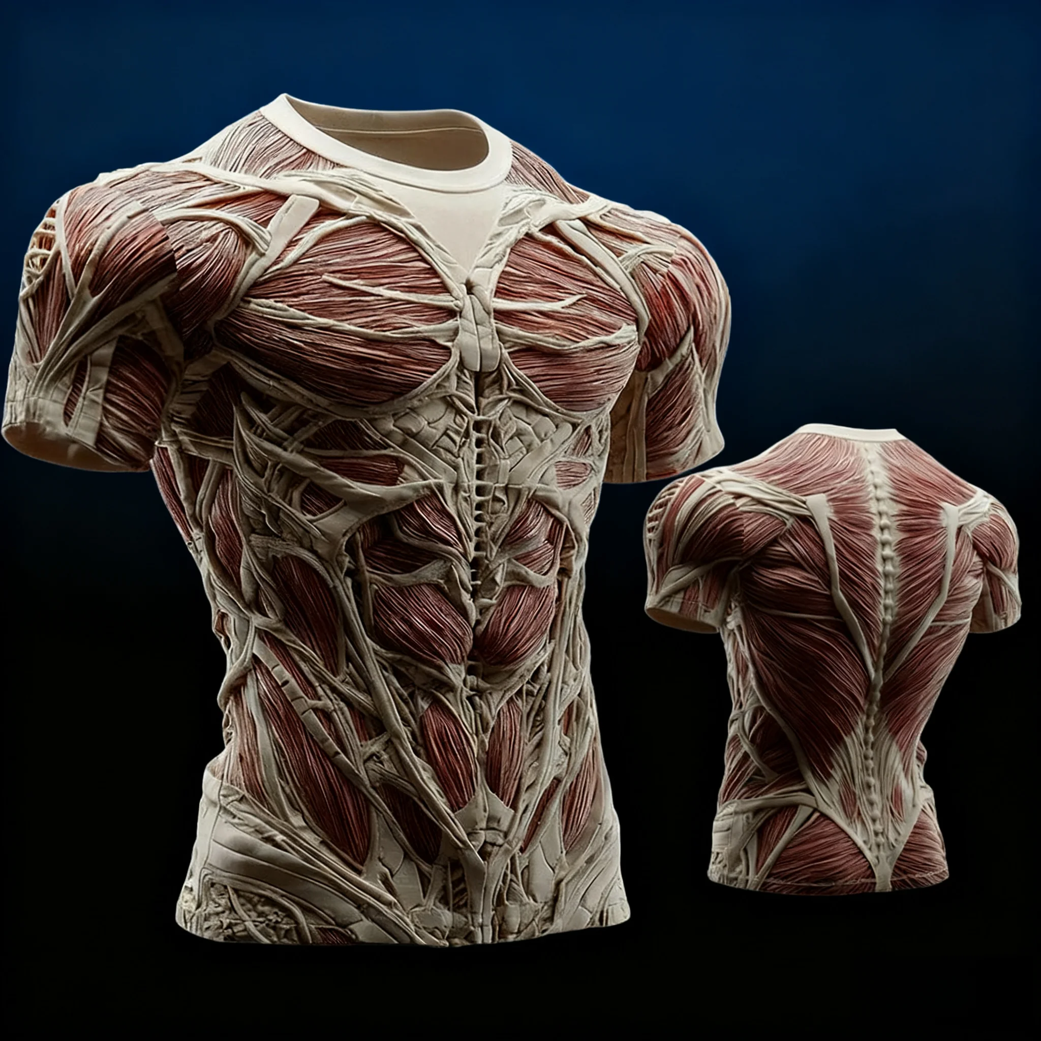 

Men's Muscle Optical Illusion 3D Simulation T Shirt Short Sleeve T shirt 3D Print Crew Neck Party Daily Holiday Summer Spring