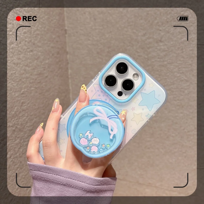

Dessin Animé Mignon Apple Quicksand Shake Pour Magsafe Griptok Поддержка для наушников Doigt Поддержка приложения для iPhone Fille Поддержка