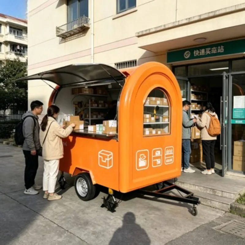 Hot Sale Food Cart Hand Push Mobile Street Vending Trailer for Night Market Snacks Ice Cream
