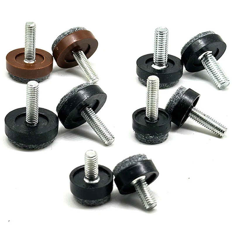 4/8/12/16pcs Felt Adjustable Foot Pads Round Furniture Leg Screws Anti Slip M6 M8 Table Chair Cabinet Balance Feet Pads