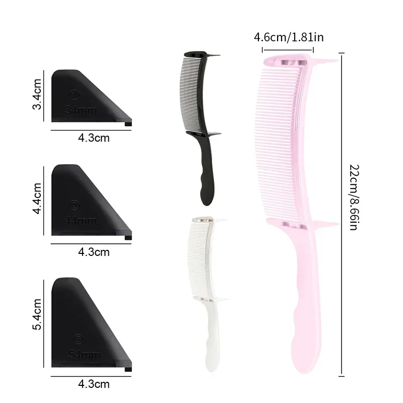 1/2Pcs Barber Flat Top Hair Cutting Comb Men Arc Design Curved Positioning Hair Clipper Fade Comb Salon Hairdresser Styling Tool